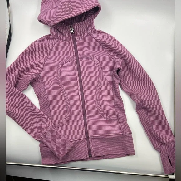 Lululemon Scuba Hoody Purple Stripes Woman Size 4 - Picture 1 of 2